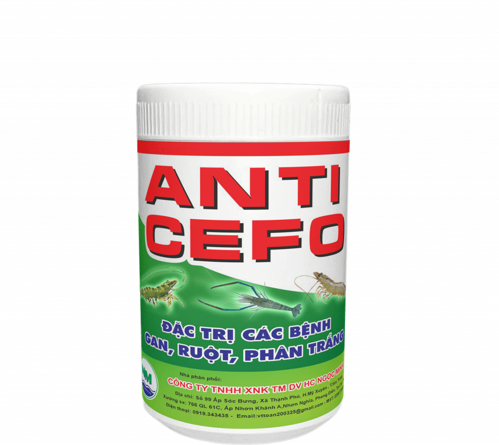 Anti cefo (tôm, cá) – đặc trị các bệnh gan, ruột, phân trắng