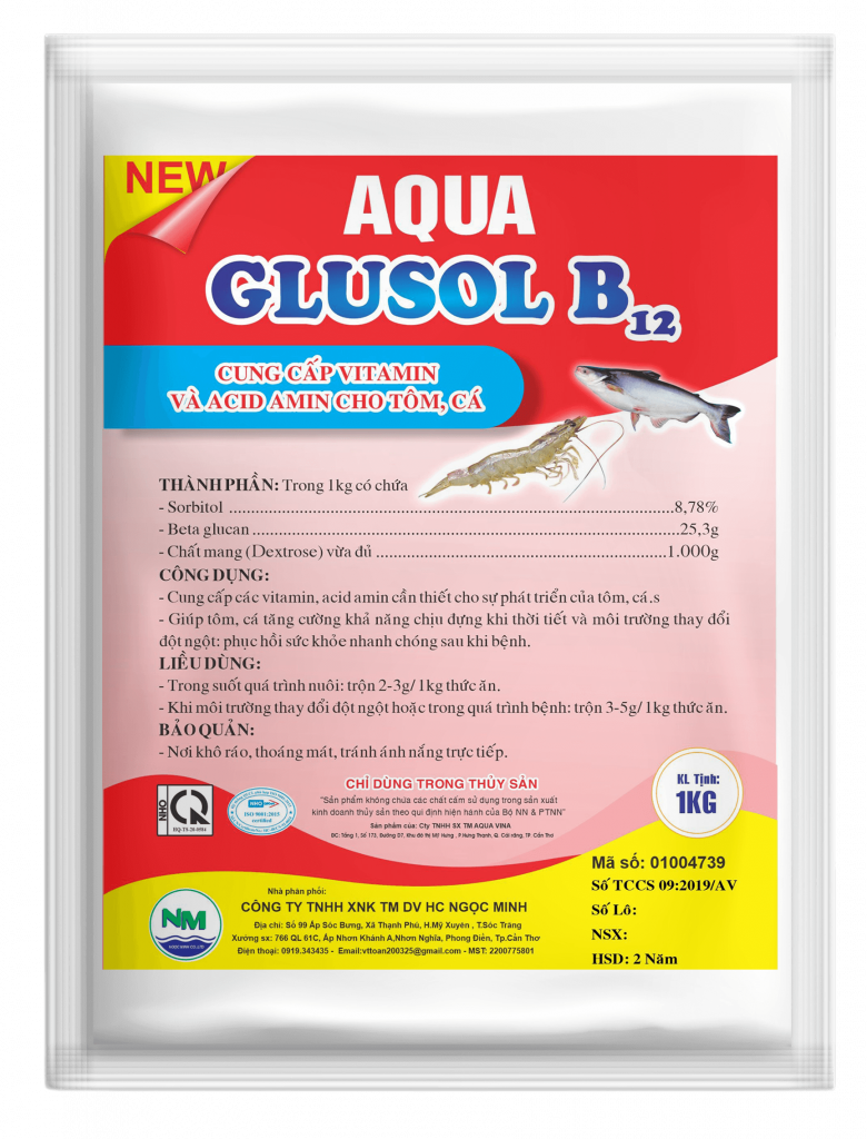 AQUA GLUSOL B12 (tôm, cá) – Giải độc gan, phục hồi chức năng gan