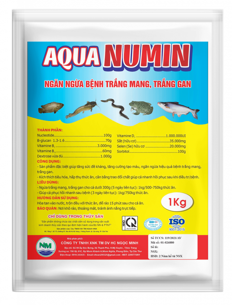 AQUA NUMIN (cá) – ngăn ngừa bệnh trắng mang, trắng gan