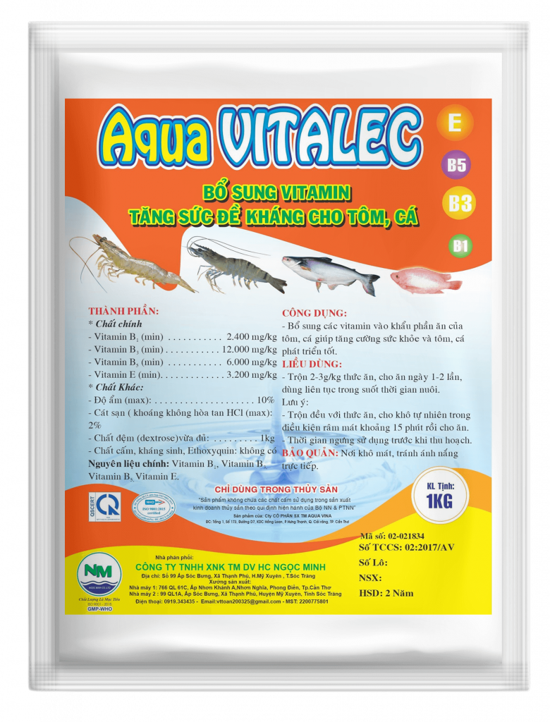 AQUA VITALEC (tôm, cá) – Bổ sung vitamin tăng sức đề kháng cho tôm, cá