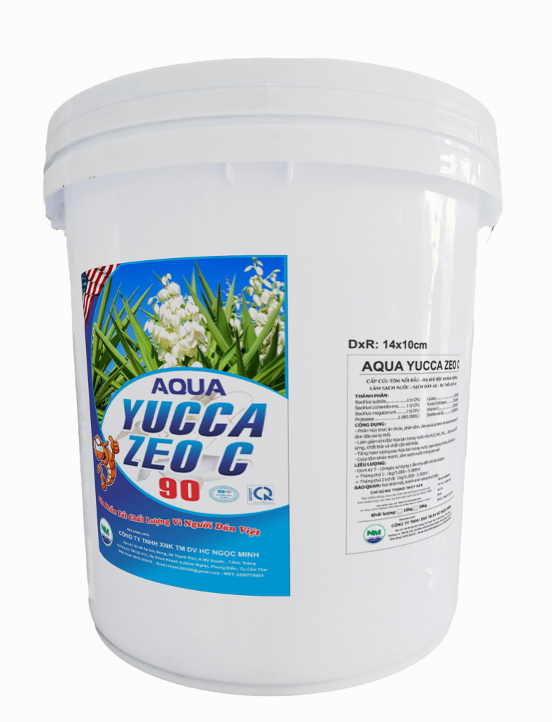 AQUA YUCCA ZEO C90 (tôm) – Cấp cứu tôm nổi đầu, hạ khí độc nhanh chóng làm sạch nước, sạch đáy ao, trị thối đáy ao