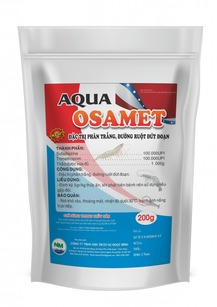 Aqua osamet (tôm) – đặc trị phân trắng, đường ruột đứt đoạn