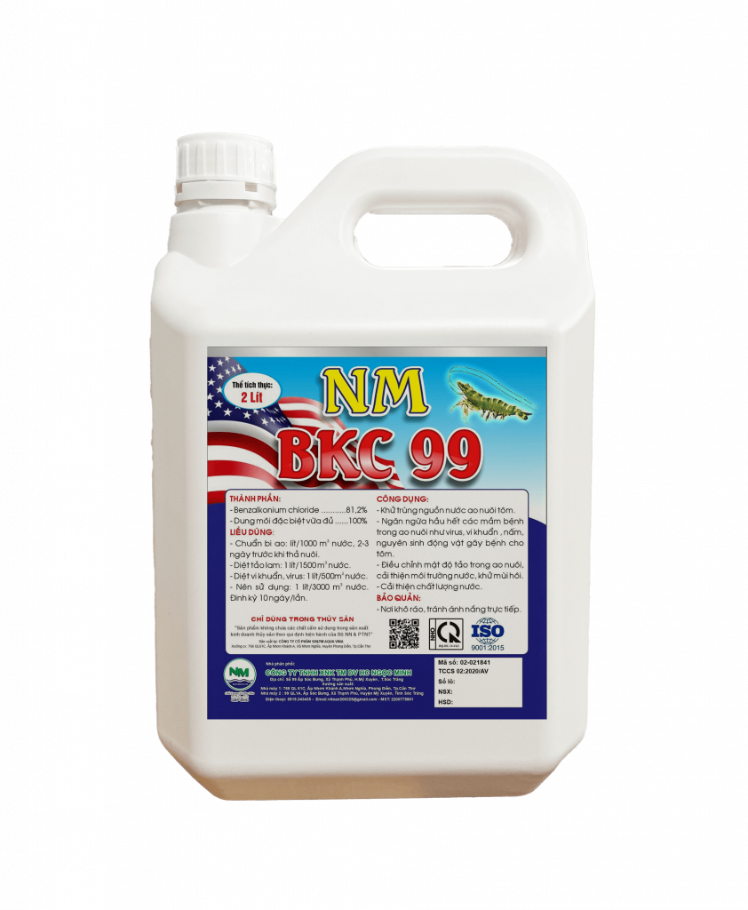 NM BKC 99 (tôm) – khử trùng nguồn nước ao nuôi