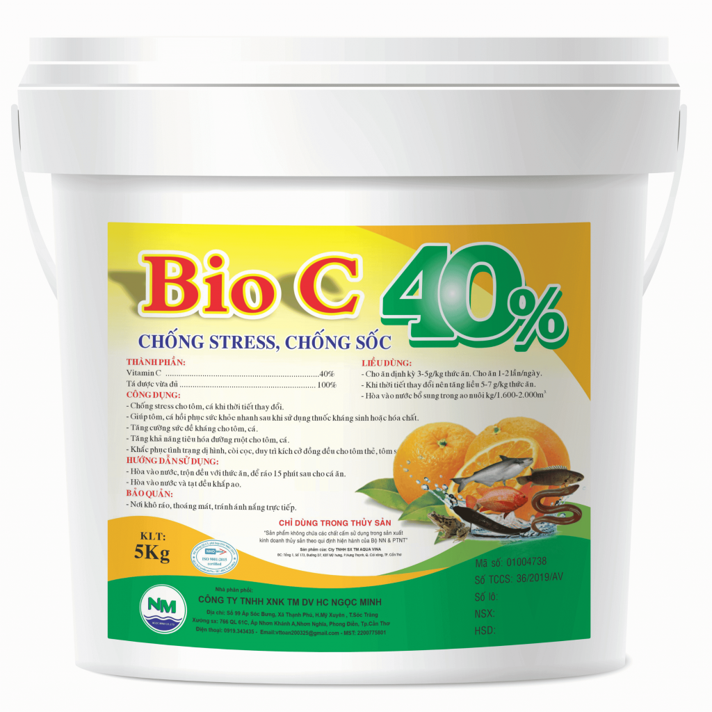 BIO C 40% (tôm, cá) – Chống stress, chống sốc